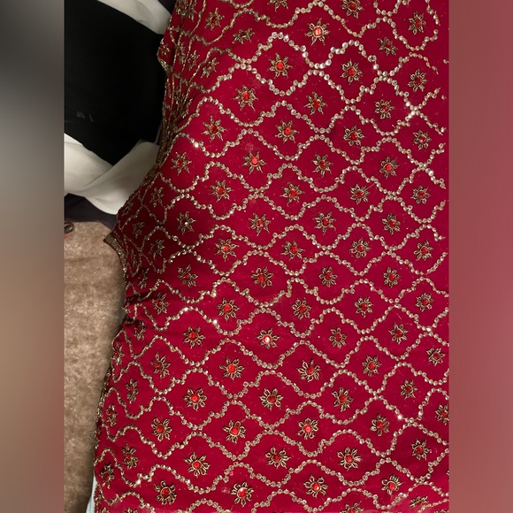 Red Saree ( heavy work) - Picture 1 of 4